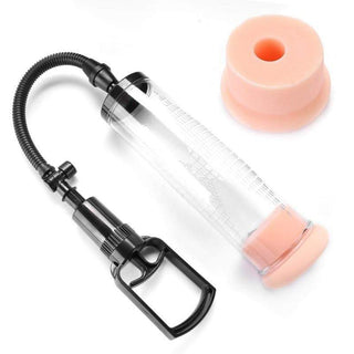 Super Sucker Penis Enlarger in clear tube with lifelike pussy entry point.