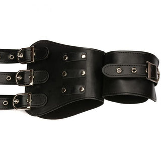 Gothic Fur Arm BDSM Thigh Ankle Cuffs with Leather Belt Type