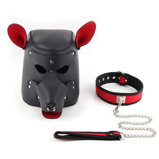 Observe an image of Obedience Mask Training Pup Hood showcasing its snug fit and comfortable design.