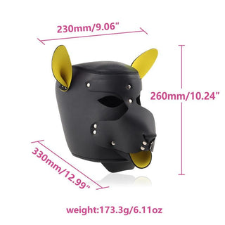 You are looking at an image of Obedience Mask Training Pup Hood made from high-quality synthetic leather.