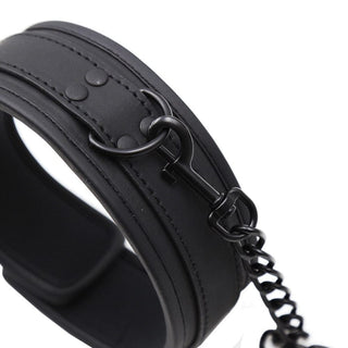 High-quality Black BDSM Collar and Leash Set for Intimate Play