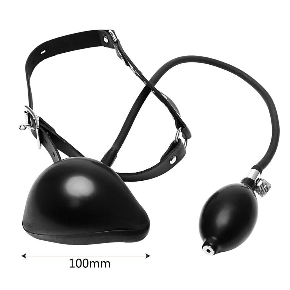 Presenting an image of BDSM Leather Mouth Gag with quick-release valve for safe play and satisfying scenes.