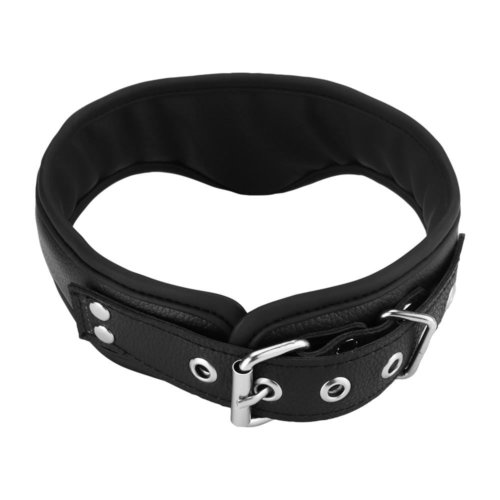 An image showcasing the adjustable design of Slave Restraint Collar Non O Ring Choker Bondage Submissive Play for comfortable fit.