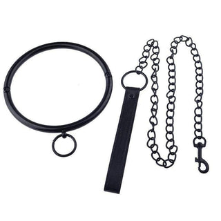 This is an image of Sturdy BDSM Lockable Steel Choker with a comfortable inner diameter of 4.72 inches (12 cm) and 5.51 inches (14 cm) for a snug fit.