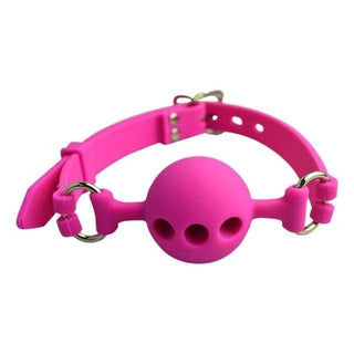 You are looking at an image of All Silicone BDSM Breathable Mouth Gag with dimensions ranging from small to large sizes for different preferences.