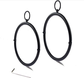 Feast your eyes on an image of Submission Play Ring of Steel Choker, a sleek stainless steel collar with a strategically placed O-ring for BDSM play.