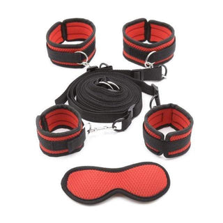 An image illustrating the versatile design of the Sadistic 4-Point Bondage Bed Restraints Strap System for a thrilling power play experience.