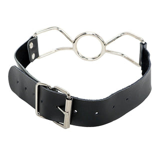 This is an image of Sexual Bondage Spider Mouth Accessory made from high-quality synthetic leather and stainless steel for comfort and safety.