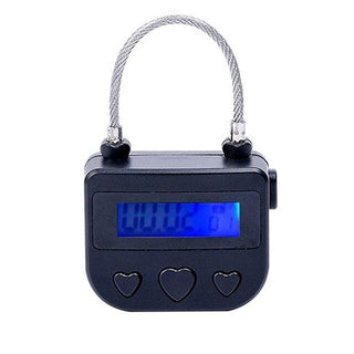 Presenting an image of Electronic Padlock Spider Gag Ring showcasing the snug fit of the gag and compact size of the electronic padlock.