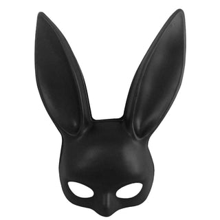A sleek black Pet Play Bunny Mask Bondage, perfect for role-play and exploration of intimacy.