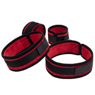 Wrist and Thigh Ankle Cuffs for Bondage Play with Hand Restraints