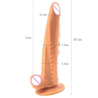 Featuring an image of a massive dragon dildo designed for those daring enough for a mega experience.