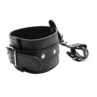 Foot and Toe Cuffs in Black Leather made from premium PU leather and metal for luxurious comfort and durability.