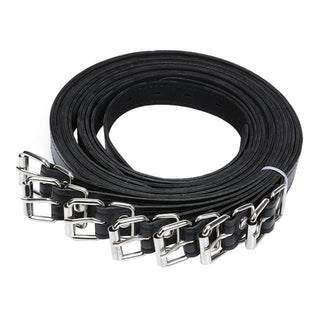 Featuring an image of Whole Body Leather Belt-Like Restraints for Bondage with adjustable straps in various lengths for exploration and pleasure.