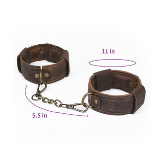 An image showcasing the charm of genuine leather cuffs for heightened intimate experiences.