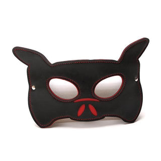 Image of Whipping Dog Puppy sex toy, a black mask with red accents designed to resemble a dog