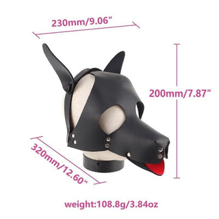 A durable and comfortable Leather BDSM Dog Mask crafted from high-grade synthetic leather with metal studs.