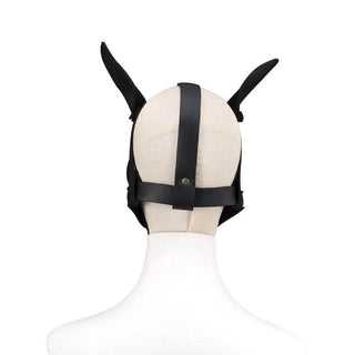 Leather BDSM Dog Mask measuring 12.60 in length, 9.06 in width, and 7.87 in height for a secure fit.