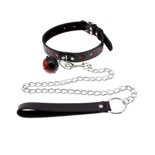 Submission Fetish Petplay Collars showcasing impeccable design with a sleek black collar and sturdy leather handle.