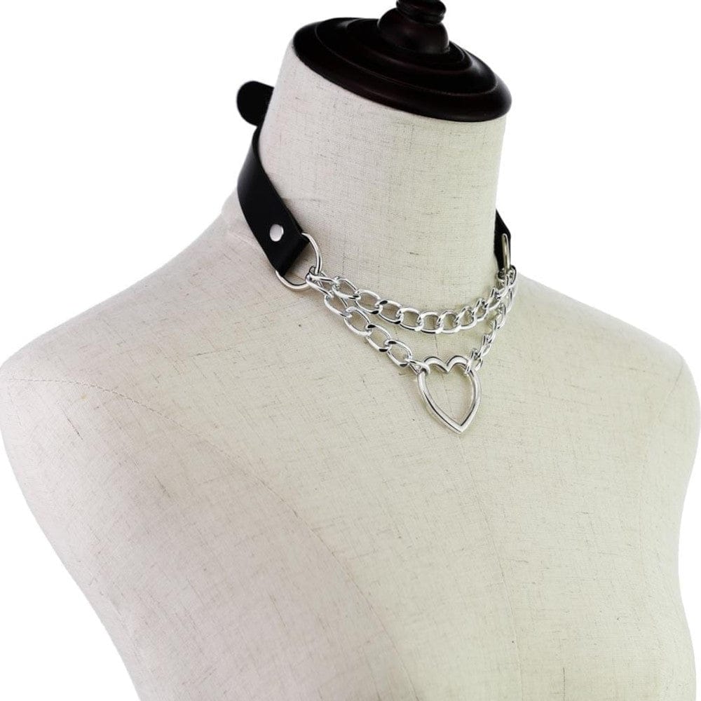 Heart in Chains Choker Woman Submissive Necklace