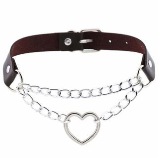 Take a look at an image of Heart in Chains Choker Woman Submissive Necklace in white color