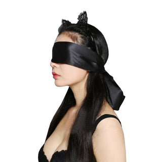 Here is an image of Classic Silk Sex Blindfold in red and black color combination, enhancing sensory exploration.