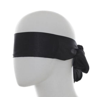 Observe an image of Classic Silk Sex Blindfold in black and white color combination, adding a playful touch to intimate moments.