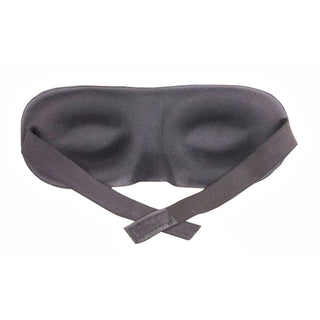 Sleek black blindfold measuring 3.54 inches in length and 9.05 inches in diameter for a snug fit.