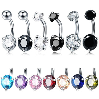 Observe an image of Zircon Crystal Clitoral Hood Piercing Jewelry in Aqua Blue color