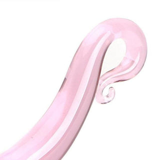 Temperature-play glass dildo in pink, ideal for G-spot or prostate stimulation.
