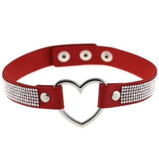 What you see is an image of Velvety Rhinestone Choke Collar for Humans in brown color