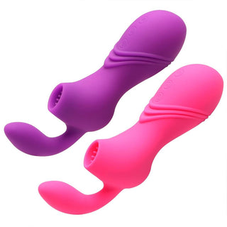 Feast your eyes on an image of Power Tongue Vibrator Clit Sucker Nipple Toy Oral with USB rechargeable battery and 12 vibration modes.