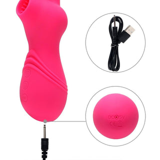 Check out an image of Power Tongue Vibrator Clit Sucker Nipple Toy Oral with a suction hole width of 0.94 for intense sensations.