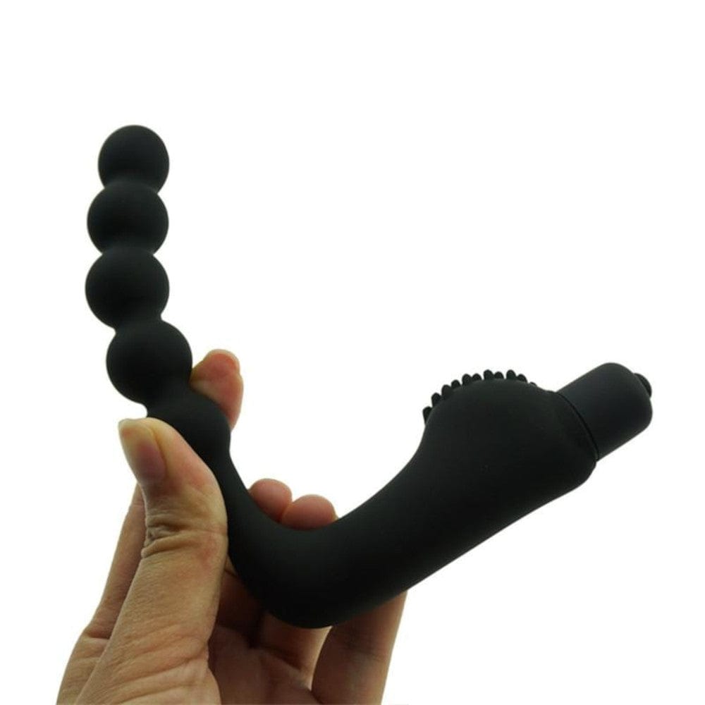 Displaying an image of Beaded Stimulating Anal Wand crafted from high-quality silicone, non-porous, hygienic, and easy to clean.