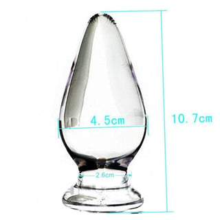 An elegant and full-bodied image of Clear Plug | Crystal Glass Plug 4.21 Inches Long Men, ideal for those seeking comfort and exhilaration in intimate moments.