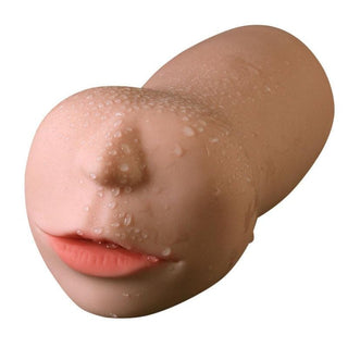 Realistic Male Stroker Blowjob Toy with lifelike lips, teeth, and tongue for intense pleasure.
