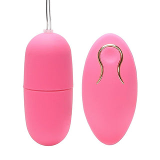 This is an image of the Powerful Wireless Egg Vibrator Remote in pink, highlighting its discreet and powerful features.