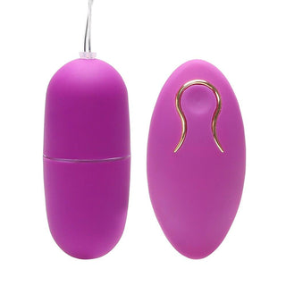 This is an image of Powerful Wireless Egg Vibrator Remote in purple color, showcasing its sleek, compact design.