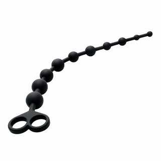 This is an image of the meticulously crafted Deep Sensations Silicone Long Ball String, showcasing its 13.38 inches length and gradually increasing bead sizes.