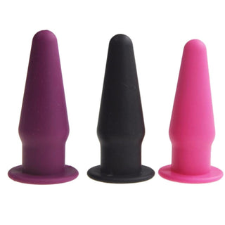 Observe an image of a plum Silicone Jelly Ass Toy, mini cone-shaped for enhanced pleasure.