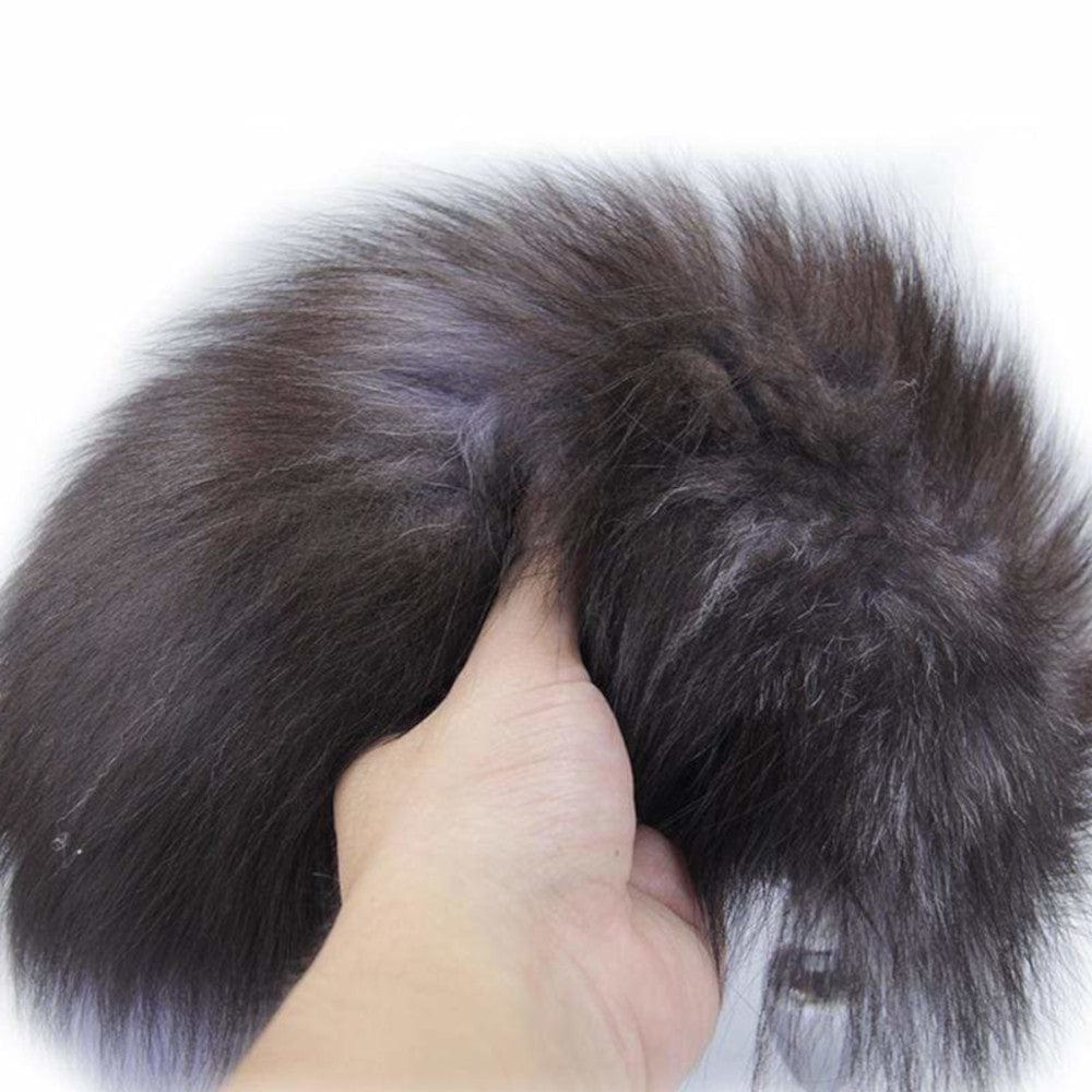 Take a look at an image of Gray Fox Tail Plug 16 Inches Long showcasing the generous length of 13.78 inches.
