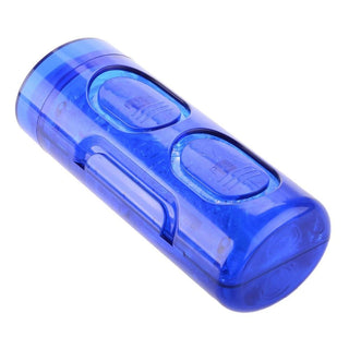 Displaying an image of Crystal Pocket Vagina Stamina Trainer Penis Stroker Male Masturbator in blue color with textured inner surfaces for pleasure and performance enhancement.