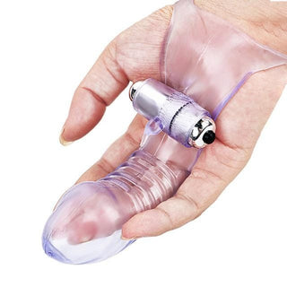 You are looking at an image of the dimensions of Wearable Sleeve Dildo Finger Vibrator - Length: 6.30 inches