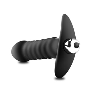 Picture of 5.24-inch long Ribbed Torpedo Silicone Vibrating Butt Plug Men with powerful vibrations and safe medical-grade silicone material.