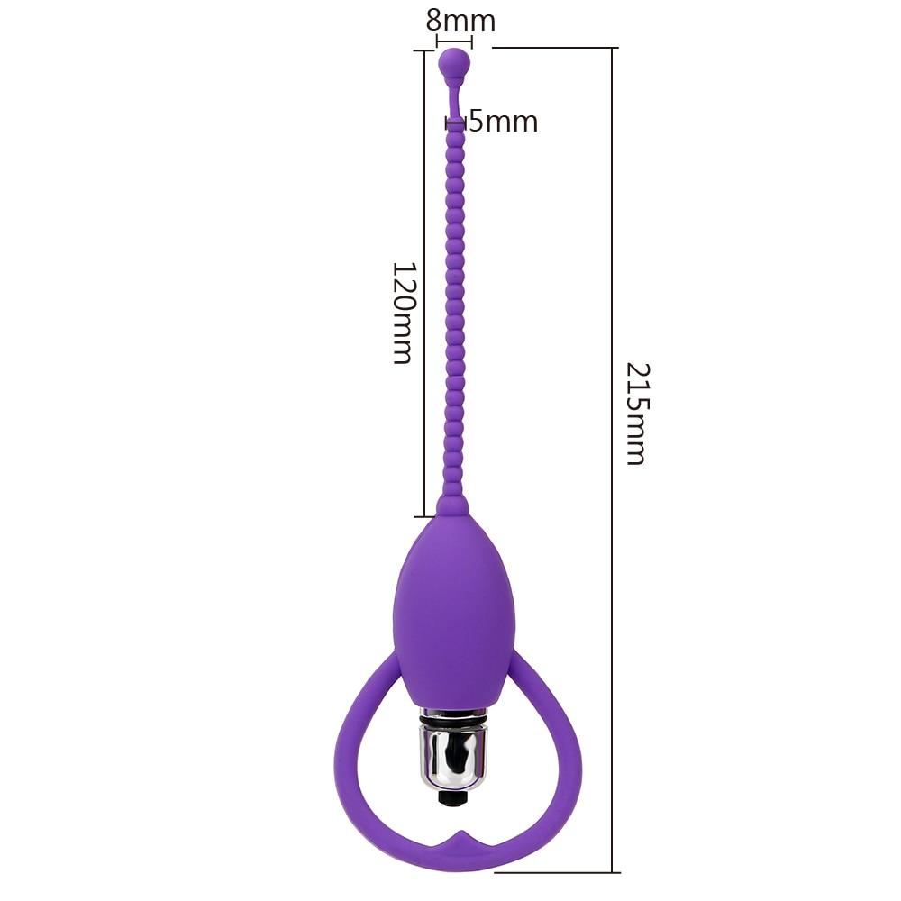 Vibrant beaded penis plug with a built-in vibration mode for heightened pleasure