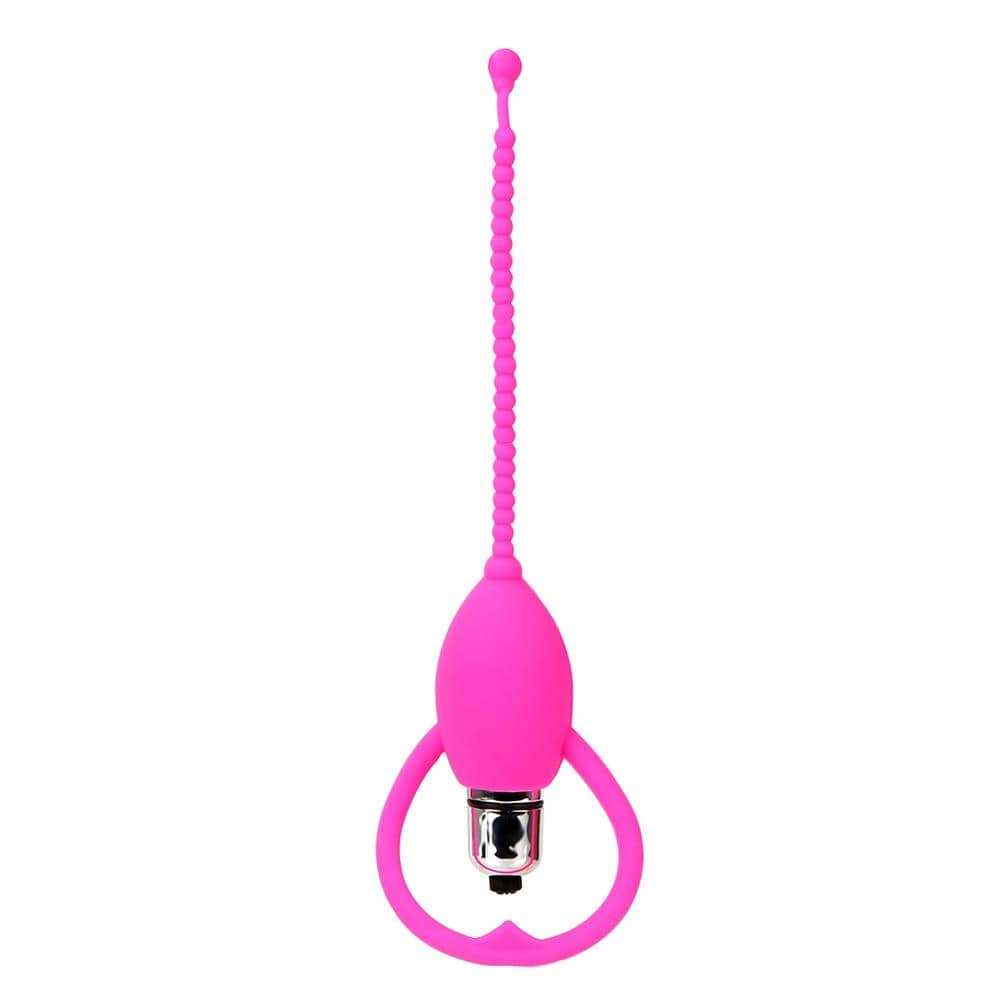 Urethral Vibrating Beaded Penis Plug with medical-grade silicone material