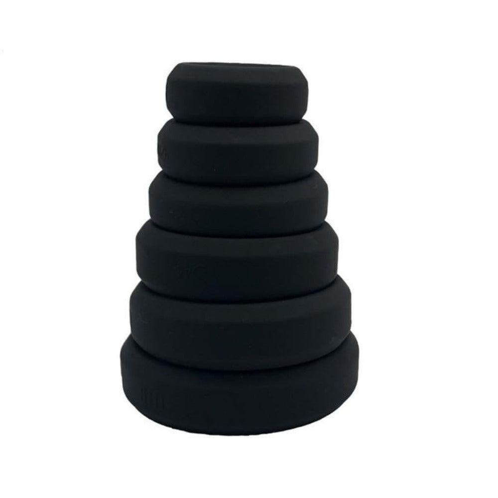 Here is an image of Stronger Erections Black Silicone Cock Ring - Black Silicone Material
