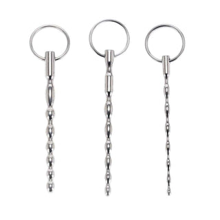 What you see is an image of Princely Training Wand Urethral Beads crafted from high-quality stainless steel for luxurious sensuality.