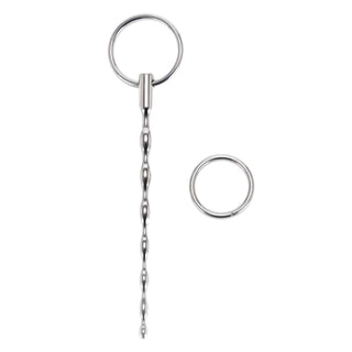 This is an image of Princely Training Wand Urethral Beads with a polished silver finish for smooth texture and durability.