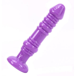 Here is an image of Threaded Mini Silicone Jelly 5 Inch Slim Anal Dildo with ribbed texture for enhanced pleasure.